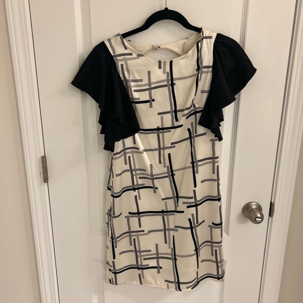 Elegant Black and White Patterned Dress